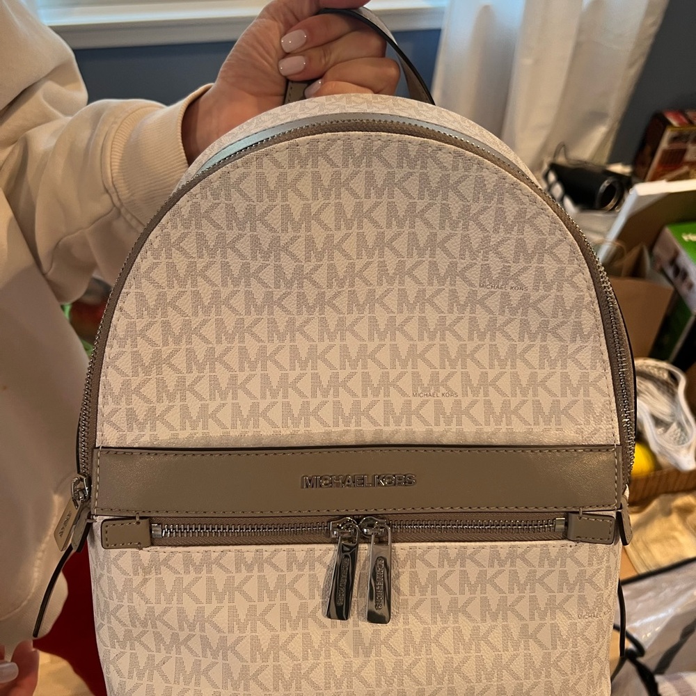 Michael Kors Gray Backpack with Structured Design